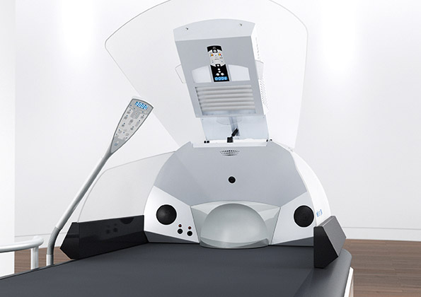 Moderne Liege mit Steuerungselementen